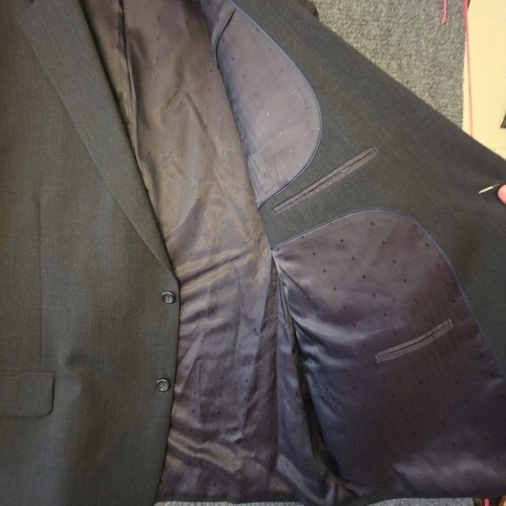 Joseph & Feiss Suit Jacket Mens 52R Gray 100% Wool 2 Button Classic